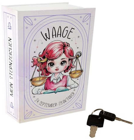 Mein Sternzeichen Booksafe - Waage Astrologie-Buchversteck für Waage-Fans - passend als Geburtstagsgeschenk