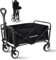 Walden Sports Folding Festive Trolley - Foldable Camping Cart with All-Terrain Wheels & Adjustable Handle - Collapsible Wagon for Outdoor, Beach, Garden & Shopping - Loads up to 90kg - Medium Black