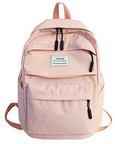 Gear for Boys Grande Capacità Tinta unita Nylon Casual Zaino Scuola Zaino Business, rosa, Etichettalia unica