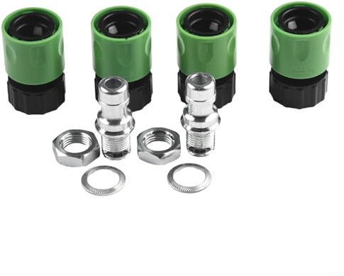 Rasenmäher Deck Wash Kit, Quick Connect Aufsatz Set, mit Stahldüse, Edelstahl Klinge Adapter, für Gartenschlauch, Rasentrimmer Reinigung