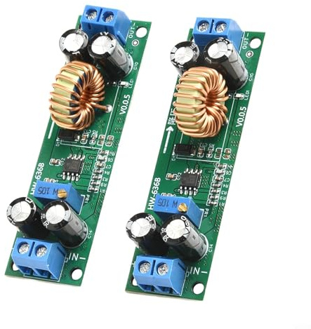 DC-DC Buck-Converter 10A 6.5V-48V to 1.25V-30V Adjustable Step-Down Voltage Regulator Module for Charging and Regulated Power Supply, 2-Pack