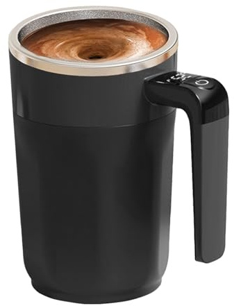Taza Que Se Remueve Sola- 8,7x7x1 4cm Recargable Con Tapa Para Mezcla Automática De Bebidas | Tazas De Café Con Pantalla LCD Integrada | Para Hogar Oficina Cocina Bar Cacao Miel Cumpleaños Navidad