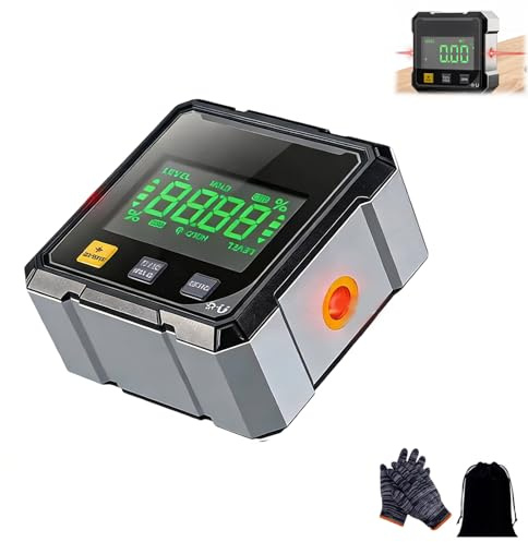 Precision X1 Digitaler Winkelmesser Neigungsmesser Wasserwaage Mit Dual, Lcd Display, USB-C, 4-in-1 Magnetisch Präzisionsmessgerät Für Holzarbeiten, Bau, Dekoration, DIY (1PC-A)