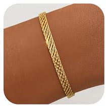 Fezodo Armband Silber 925 Damen-5mm Mesh Armband Diamant Cut Silber Armbänder Schmuckgeschenk für Damen