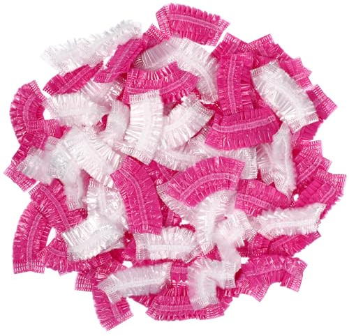 NIYANGLE Protectores Auditivos Desechables Material PE Plástico Resistente 200 Piezas Banda Elástica para Ducha y Tinte de Cabello para Salones y Hoteles