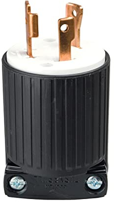 Eaton L530P 30-Amp 125-Volt Hart-Lock Industrial Grade Plug with Safety Grip Black and White