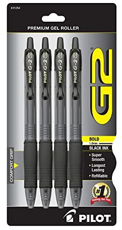 Pilot Pen G2 Premium Gel Rolling Kugelschreiber Bold 1,0 mm schwarz, Acryl, Mehrfarbig, 2-teilig