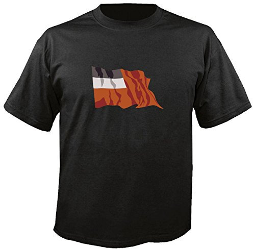 T-Shirt für Herren für Fußball LS60 Ländershirt XXL Georgia - Georgien mit Fahne/Flagge - Fanshirt - schwarz - witziges Funshirt - lustige Motive - Unisex Baumwollshirt - hochwertiger Aufdruck