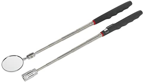 Sealey S0941 Telescopic Magnetic LED Pick-Up Tool and Inspection Mirror Set, 2 Pieces