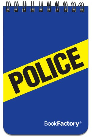 BookFactory® Polizei Notebook/Mini Police Notizblock/Pocket Police Notizen, strapazierfähig Dick Lichtdurchlässiges, Hohe Qualität mit Wire-O Bindung oben gebunden (jou-120-m3cwt-a (Police))