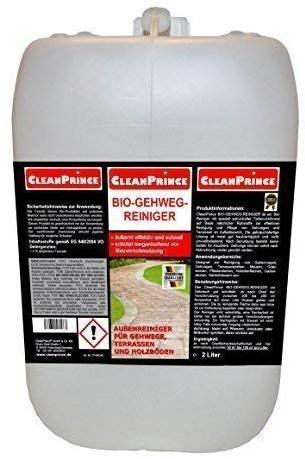 CleanPrince Bio Gehweg Reiniger 2 Liter Konzentrat Außenreiniger | Selbsttätige Wirkungsweise