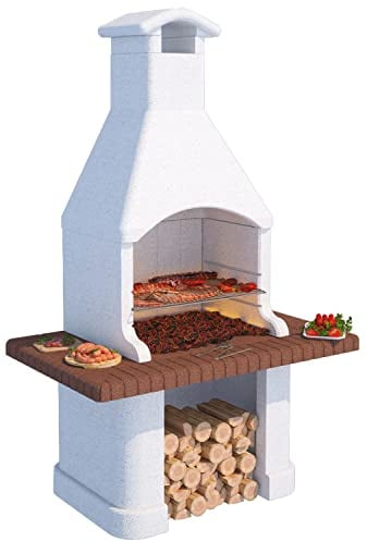 BARBECUE BETON ARDENTE CARBONE E LEGNA