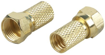 Schwaiger FLS303231 F-Stecker für 7mm, Gold, 2er Pack