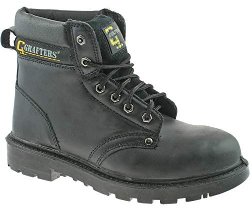 Grafters APPRENTICE Unisex Leather Safety Boots Black
