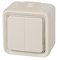 Legrand, Plexo 191518 Interrupteur mural double poussoir étanche de surface de la gamme Plexo, interrupteur extérieur double, étanche (IP55), blanc