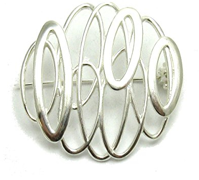 Broche en argent massif 925 Ellipses A000132 Empress