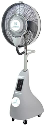 O'FRESH Ventilador Nebulizador de Agua, Exterior Terraza Jardin - 170cm - Ventilador de pie alto rendimiento - Uso doméstico y profesional - Repele los mosquitos- Mando - Temporizador - Capacidad:50m²
