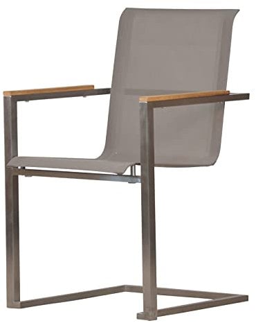 Kai Wiechmann Freischwinger Edelstahl Teak für Garten Terrasse und Balkon Gartenstuhl stapelbar wetterfest modern