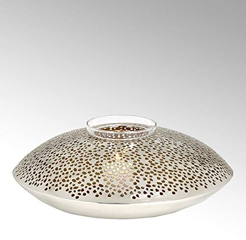 Lambert - Windlicht, Kerzenständer - Jadida - Maße (ØxH): 31 x 10 cm - wunderschönes Spiel aus Licht und Schatten