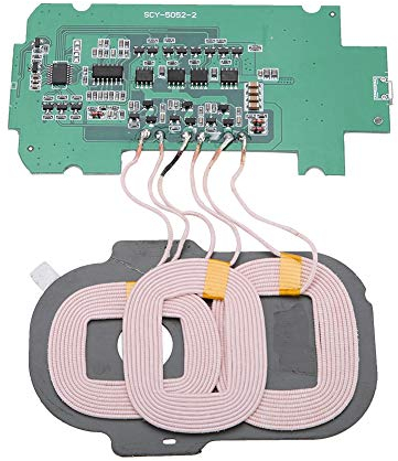 ASHATA DIY Wireless Charging Transmitter Module Ultra-thin 3 Coil Wireless Charging Transmitter Module Circuit Board Coil Charger, QI Standard, Plug and Play, 5V 2A