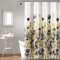 Lush Decor, Zuri Flora Duschvorhang, Stoff, Aquarell-Blumenmuster, 183 x 183 cm, Gelb und Grau