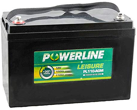 PL110-AGM Powerline AGM Leisure and Marine Battery 100Ah