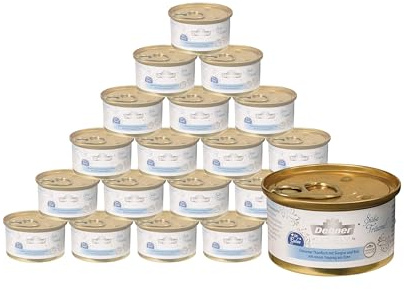 Dehner Premium Lovely Katzenfutter, Nassfutter in Gelee / glutenfrei, für ausgewachsene Katzen, Thunfisch / Ente / Reis, 24 x 85 g Dose (2.04 kg)
