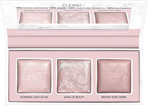 Catrice Clean ID Mineral Highlighting Palette, Nr. 020 Rosy Shimmer, mehrfarbig, 3 Pink-Töne (12g)