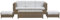 Outdoor Lounge Set in Braun Sofa Kaffeetisch 2 Ottomane Auflagen Weiß Belluno