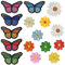 16pcs Aufnäher Patches Aufnäher zum Aufbügeln Aufbügler Patches Bügelflicken Kinder Bügel Blumen Aufnäher DIY Kleidung Patches Aufkleber Gestickten Aufnäher Applikation Flicken zum Aufbügeln Jeans