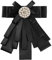 Allegra K Damen Brosche Schleife Knoten Perle Retro Elegante Pin Einfarbig Schleifenbrosche Schwarz One Size