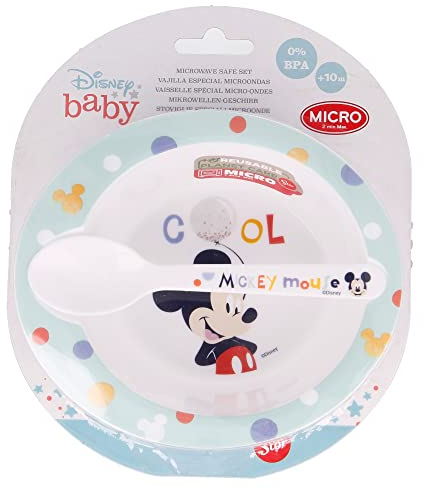 Stor8412497130788Bebé Micro Vajilla 2-Piezas Juego, Genial Como Mickey
