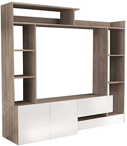 milani home - parete attrezzata porta tv soggiorno moderna di design 180x28/40x165 h