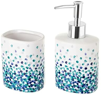 Space Home - Accessori da Bagno - Dispenser di Sapone Ricaricabile - Portasapone Liquido Ricaricabile per Sapone, Lozioni e Fragranze - Dosatore di Sapone + Porta Spazzolino