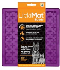 LickiMat Classic Buddy, Dog Feeding Mat for Boredom and Anxiety Relief, Ideal for Food, Treats, Yoghurt or Peanut Butter, Lick Mats, Fun Alternative to a Slow Feeder Bowl, Purple