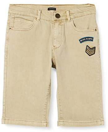 IKKS Jungen Short en Denim Beige Avec Patchs Xu25143.61 Bermudas, Mittelbeige, 98