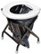 24ocean Mobile Klapptoilette Set Weiß WC Klo Camping, Gestell Schwarz, 6 Einweg Beutel + Absorber