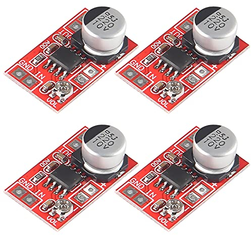 Alinan 4 Stück DC 5 V-12 V Mikro-Elektret-Mikrofon-Verstärker Mini-MIC-Kondensatormikrofon Audio-Verstärkerplatine einstellbare Verstärkung 750 mW LM386 AMP Modul