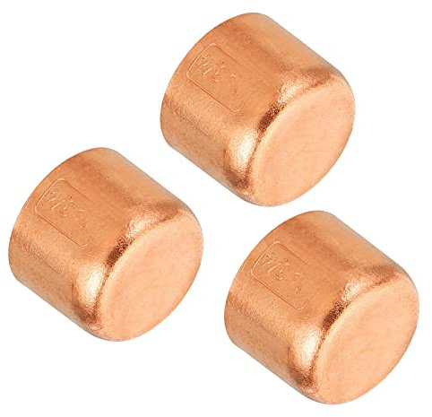 PATIKIL 3/4'' ID Cuivre Tuyau Fin Cap, 3 Paquet Cuivre Raccord Cap Sueur Branchez Soudure Connexion pour Plomberie CVC Air Climatiseur
