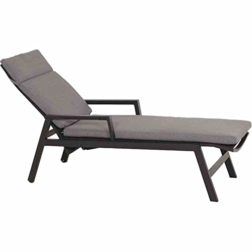 Siena Garden Valencia Liege, anthrazit matt, Alu/Ranotex, 154x70x109,5 cm, stufenlos verstellbar, inkl. Kissen