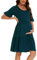 Smallshow Femme Robe Grossesse Manches Courtes Robe de Maternité Teal L