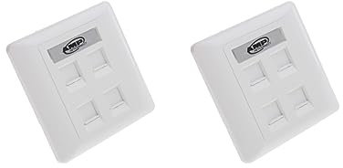 2 Set of Quad Data Wall Outlet Face Plate 4 Port RJ45/RJ11 Ethernet Network Socket