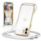 Togestar Handykette Hülle für iPhone 12 Mini Handyhülle mit Band und Schutzfolie, Kameraschutz Herz Love Design 360 Grad Stoßfeste Schutzhülle Silikon TPU mit Kordel zum Umhängen, weiß