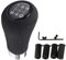 JNNJ Perilla De Cambio De Marchas, Palanca De Cambios Manual Con 4 Adaptadores, Adaptador Pomo Cambio Engranaje Aleación Aluminio, Palanca Cambios Manual 5 Velocidades Para Coche(Línea-Negro)