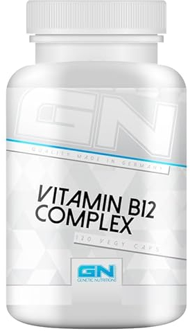 GN Laboratories Vitamin B12 + Folsäure – 500 µg B12 & 400 µg Folsäure je Tagesdosis – Adenosyl- & Methylcobalamin – 120 vegane Kapseln – Made in Germany
