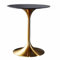 JHAISMAO Esstisch Modern Granit Tischplatte Metallfuß Sockeltisch Tulpen-Tisch Rund Küchentisch Für 2-4 Personen Kleiner Raum Zu Hause End-Tisch Freizeit Couchtisch(Size:80cm)