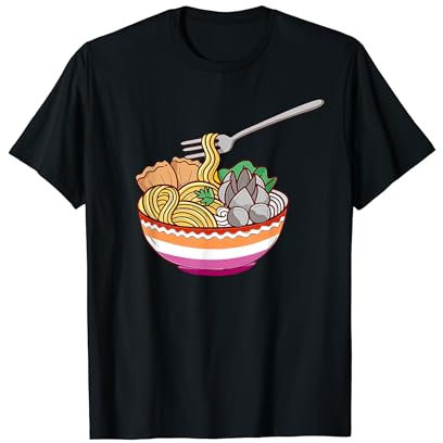 Lustige Ramen Japanische Lesben Flagge Liebe Nudeln LGBT Gay T-Shirt