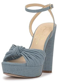 Jessica Simpson Damen Immie Sandale-Plateau, Mittelblau, 37 EU