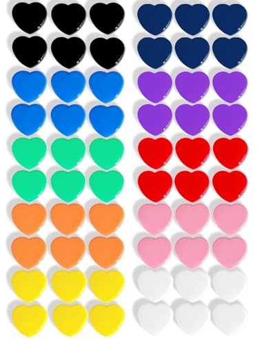 ZDZBLX Magnete für Magnettafel 60 Stück – 10 Farben Mini Magnete Stark, Herz Kühlschrankmagnete, Kleine Bunte Magnet für Whiteboard, Tafel, Pinnwand, Büro, Schule, Kühlschrank, Magneten Starker Halt