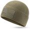OUTDOOR SHAPING Grid Fleece Beanie mit amerikanischer Flagge, Stickerei, Waffel, taktische Armee, Militär, Totenkopfmütze, Armee, Olivgrün, Army Olive, Einheitsgr��e